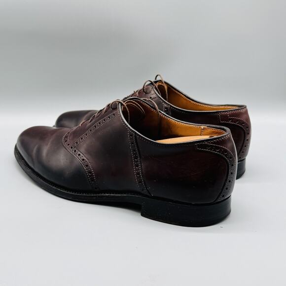 Alden Shoes Mens 10 Brown Leather Oxford Brogue Cap Toe Shell Cordovan Lace Up - Picture 6 of 12